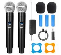 Fuhjythy WN58 Professional 2.4G Wireless Microphone 2 Channels UHF Fixed Frequency Handheld Mic for Karaoke Church Show