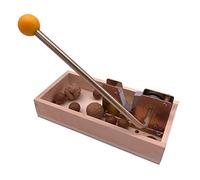 Fuhjythy Wooden + Metal Nut Opener Bigan Fruit Stainless Steel Mechanical Sheller Hawaiian Fruit Peeler Nut Tong