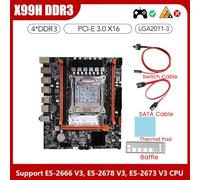 Fuhjythy X99H Desktop Motherboard+Thermal Pad LGA2011-V3 B85 Chip DDR3X4 ECC Slot M.2 NVME PCI-E 3.0 X16 SATA3.0 Black PCB Motherboard 1Set
