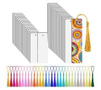 Fuhoghto 30 Pcs Sublimation Blanks Bookmark, Sublimation Blanks with 30 Pcs Colorful Tassels for DIY Bookmarks Crafts Projects