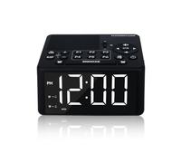 FUHONGYUAN Dual Alarm Clock Radio with AM/FM Radio, Snooze, Sleep Timer, Presets, Scan and Dimmable 4.7" LED Display for Bedroom, Living Rooms, Kitchens, Offices, etc