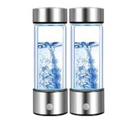 Fuhouk Hydrogen Water Bottle Generator 2 Pack 2024 w SPE/PEM Technology Water Ionizer, Portable hydrogenated Water Machine Improve Water in 3 Minutes Hydrogen Rich Glass Bottles Health