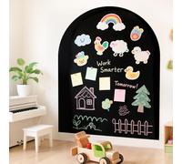 FUHSY Magnetic Wall Sticker 100 x 80 cm, Black, Magnetic Wall Sticker, Arch Chalkboard with Multiple Accessories for Home Playroom