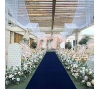 FUHSY Velvet Aisle Runner, Navy Blue, 2FT x 15FT, Wedding Ceremony & Party Event Aisle Runner