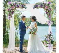 FUHSY Wedding Arch Draping Fabric 0.7M x 6M 1 Panel Emerald Green Chiffon Fabric Drapery Sheer Curtains for Backdrop Green Drapes Tulle Wedding Drapes for Ceremony Wedding Arches for Party Stage Event