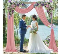 FUHSY Wedding Arch Draping Fabric Dusty Rose Ceilng Drapes 1 Panel 0.7M x 6M Chiffon Fabric Drapery Wedding Drapes for Ceiling Sheer Curtain Scarf Wedding Arches for Wedding Ceremony Reception Decor