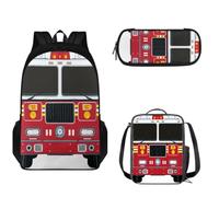 FUIALDOLG Backpack for Boys,Cartoon Train Kid Backpack, Waterproof Lightweight Schoolbag Backpack with Portable Lunch Bag and Big Capacity Pencil Pen Case