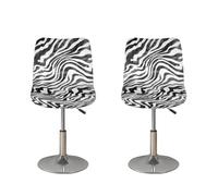 FUIALDOLG Bar Chair Stool Cover 2 Pack,Zebra-Stripe Stretch Chair Slipcover for Counter Height Bar Stool Anti-Scratches Chair Covers