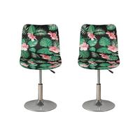 FUIALDOLG Bar Stool Covers with Backs,Tropical Leaf 2 Pack Stretch Bar Stool Chair Covers, Washable Bar Chair Covers Swivel Barstool Covers Slipcovers with Back for Low Short Back Chair
