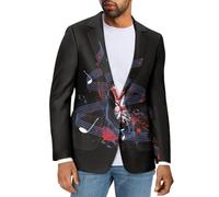 FUIALDOLG Men's Casual Blazer One Buttons Stylish Jacket Tops Slim Fit Coats Chic Dinner Jackets British Flag Guitar