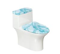 FUIALDOLG Toilet Lid Tank Covers Machine Washable Toilet Tank Lid Cover Anti-Slip Elastic Edge Blue Marble Decor