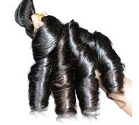 FUIBEJAE 10A Virgin Hair Spring Curly Bundles Or 4X4 Lace Closure Unprocessed Brazilian Double Weft Human Hair Bundles Short Curly Hair Extensions Full Head,28inch/1bundle