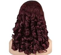 FUIBEJAE 13X4 HD Transparent Lace Frontal Wigs Short Curly Lace Front Wigs Full Head for Black Women Glueless Pre Plucked with Baby Hair for Daily Life,#99j,14inch