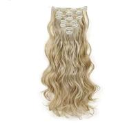 FUIBEJAE 18Inch Dark Brown Hair Extensions Clip In, Synthetic Long Kinky Curly Clip in Hair Extension, Natural Hairpieces for Women And Girls,7Pcs 16Clips,24H613#