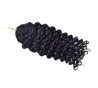 FUIBEJAE #1B Deep Curly Feather Crochet Braid Human Hair Extensions Knotless Pre Separated Crochet Virgin Braiding Hair Invisible Braids Hair Bundles for Black Women 100G,16inch