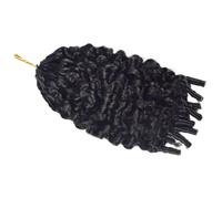 FUIBEJAE #1B France Curly Feather Crochet Braid Human Hair Extensions Knotless Pre Separated Crochet Virgin Braiding Hair Invisible Braids Hair Bundles for Black Women 100G,20inch