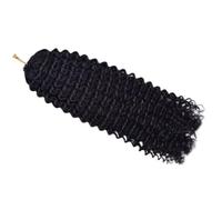 FUIBEJAE #1B Kinky Curly Feather Crochet Braid Human Hair Extensions Knotless Pre Separated Crochet Virgin Braiding Hair Invisible Braids Hair Bundles for Black Women 100G,12inch