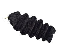 FUIBEJAE #1B Loose Deep Wave Curly Feather Crochet Braid Human Hair Extensions Knotless Pre Separated Crochet Virgin Braiding Hair Invisible Braids Hair Bundles for Black Women,100G,20inch