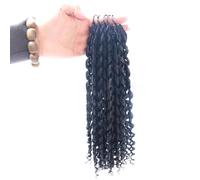 FUIBEJAE #1B Natural Color Deep Wave Curly Feather Crochet Braid Human Hair Extensions Knotless Pre Separated Crochet Virgin Braiding Hair Invisible Braids Hair Bundles for Women,120G,20inch