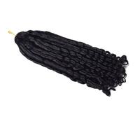 FUIBEJAE #1B Pissy-Two Curly Feather Crochet Braid Human Hair Extensions Knotless Pre Separated Crochet Virgin Braiding Hair Invisible Braids Hair Bundles for Black Women 100G,16inch