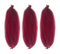 FUIBEJAE 3 Packs 24 Inch Soft Twist Hair for Afro Marley Locs, Pre-Separated Spring Crochet Braid Hair Curly Marley Braiding Hair Extensions for Black Women,BURG#