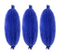 FUIBEJAE 3 Packs 24 Inch Soft Twist Hair for Afro Marley Locs, Pre-Separated Spring Crochet Braid Hair Curly Marley Braiding Hair Extensions for Black Women,BLUE#