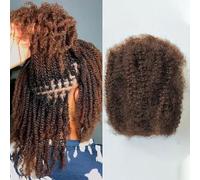 FUIBEJAE 4C Afro Kinky Bulk Human Hair for Dreadlock Extensions Loc Repair Braiding,Twists,Afro Kinky Curly Human Hair Bulk Haircan Be Dyed And Bleached,30g,16inch