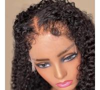 FUIBEJAE 4C Kinky Curly 13X4 HD Deep Wave Lace Front Wigs Human Hair,150% Density Brazilian Virgin Wet Wavy Wig Pineapple Wave for Black Women,30INCH