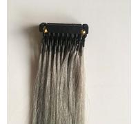 FUIBEJAE 6D 1St Generation Human Hair Extensions Seamless Invisible 6D Real Remy Hair Extension Bundles Color Wig Extension for Women, Can Be Reused 10 Rows,Gray,24inch(60cm)