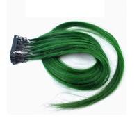 FUIBEJAE 6D 2Nd Generation Hair Extensions for Women, Virgin Hair 6D Machine Quick No Track Groove Connection to The Head Hair Remy Human Hair Extension,10 Rows,Green,26inch