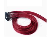 FUIBEJAE 6D 2Nd Generation Hair Extensions for Women, Virgin Hair 6D Machine Quick No Track Groove Connection to The Head Hair Remy Human Hair Extension,10 Rows,Dark Red,28inch