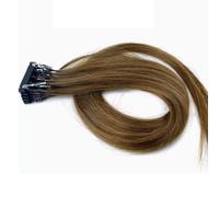 FUIBEJAE 6D 2Nd Generation Hair Extensions for Women, Virgin Hair 6D Machine Quick No Track Groove Connection to The Head Hair Remy Human Hair Extension,10 Rows,Brown,22inch