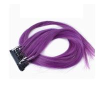 FUIBEJAE 6D 2Nd Generation Hair Extensions for Women, Virgin Hair 6D Machine Quick No Track Groove Connection to The Head Hair Remy Human Hair Extension,10 Rows,Purple B,24inch