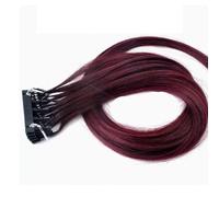 FUIBEJAE 6D 2Nd Generation Hair Extensions for Women, Virgin Hair 6D Machine Quick No Track Groove Connection to The Head Hair Remy Human Hair Extension,10 Rows,Wine Red,20inch