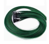 FUIBEJAE 6D 2Nd Generation Hair Extensions for Women, Virgin Hair 6D Machine Quick No Track Groove Connection to The Head Hair Remy Human Hair Extension,10 Rows,Dark Green,20inch