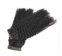 FUIBEJAE 6D First Generation Human Hair Extensions Virgin Hair Deep Curly Water Wave Curly 6D Hair Extensions for Women 10 Rows,28inch (70cm)