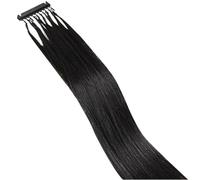 FUIBEJAE 6D First Generation Real Human Hair Extensions, Pure Virgin Hair Straight Long Hair, Soft Remy Hair Invisible Hair Extensions for Women,10 Rows,B,40CM (16 IN)