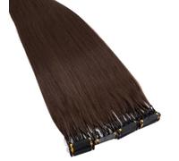 FUIBEJAE 6D Hair Extensions Quick No-Trace Easy Connection 6D Human Hair Extension Generation Two 5 Teeth Virgin Remy Hair Suitable for Cosplay,20 Rows,18inch(45cm)
