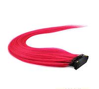 FUIBEJAE 6D Human Hair Extensions First Generation Smooth Straight Hair No Trace Connected 6D Hair Extension Real Remy Hair for Women 10 Rows,Rose,20 inch(50CM)