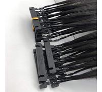 FUIBEJAE 6D Real Human Hair Extensions, 20 Minutes Fast No Trace Feather Connection Human Virgin Hair 6D 2Nd Generation Hair Extensions for Women And Girls, 20 Rows,Black,22inch (55cm) 50g