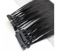 FUIBEJAE 6D Real Human Hair Extensions for Women 6D Hair Extension Machine Faster Natural Technology No Trace Connection Hair 10 Rows,A,24 INCH