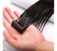 FUIBEJAE 6D Second Generation Extensions Human Hair,Fast No Trace Connection Head Hair 6D Hair Extension Perfect Choice for Ladies And Hairdressers(10 Rows),18 Inch