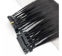FUIBEJAE 6D Second-Generation Human Hair Extension 6D Machine Quick No Track Groove Connection To The Head Hair Real Human Hair Extension for Women 20 Rows,A 22inch