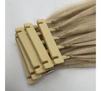 FUIBEJAE 6D Second-Generation Human Hair Extension 6D Machine Quick No Track Groove Connection To The Head Hair Real Human Hair Extension for Women 20 Rows,B 16inch