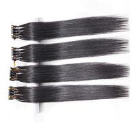 FUIBEJAE 6D Second Generation Human Hair Extensions Black Straight Virgin Brazilian Remy Hair 6D Hair Extensions for Women And Girls, 20 Rows 100G,14inch(35cm)