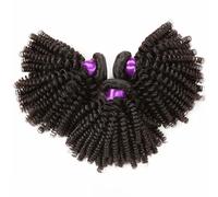 FUIBEJAE 8A Afro Kinky Curly 3 Bundles with 4X4 Lace Closure Unprocessed Brazilian Double Weft Human Hair Bundles Short Curly Hair Extensions Full Head Natural Color,22 24 26+20closure