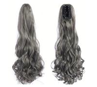 FUIBEJAE Blonde And Wine Red Ponytail Extension Claw Curly Wavy Clip in Hairpiece Ponytail Hair Extensions Long Pony Tail Synthetic for Women Daily Use ,0403#,26inch