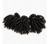 FUIBEJAE Brazilian Hair 3 Bundles Afro Kinky Curly Double Drawn Human Hair Bundles Short Curly Weave Unprocessed Brazilian Human Hair Extensions Full Head Natural Color,12inch/4 * 4closure