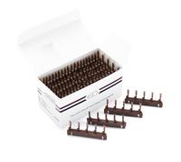 FUIBEJAE C-Shaped Buckle for 2Nd Generation 6D Hair Extensions Machine, 6D Human Hair No-Trace Hair Extensions Kit Tool, Five Bunches in A Row, 40Pcs,Brown