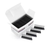 FUIBEJAE C-Shaped Buckle for First Generation 6D Extensions Tool,Human Hair No-Trace Hair Extensions Kit Tool,Secondary Replacement Use,Ten Bunches in A Row,Black 40Pcs